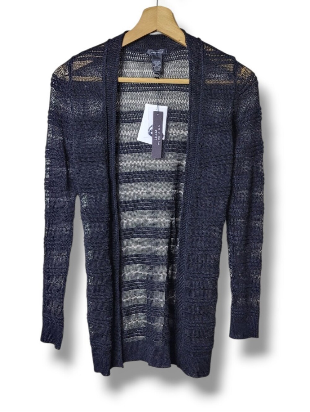 Only Mine Sheer Black Long Cardigan • XSP Open Front Long Sleeve